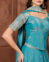 Ziya Teal Lehenga Set for Wedding & Festive Occasion Wear - AgapiLehengas
